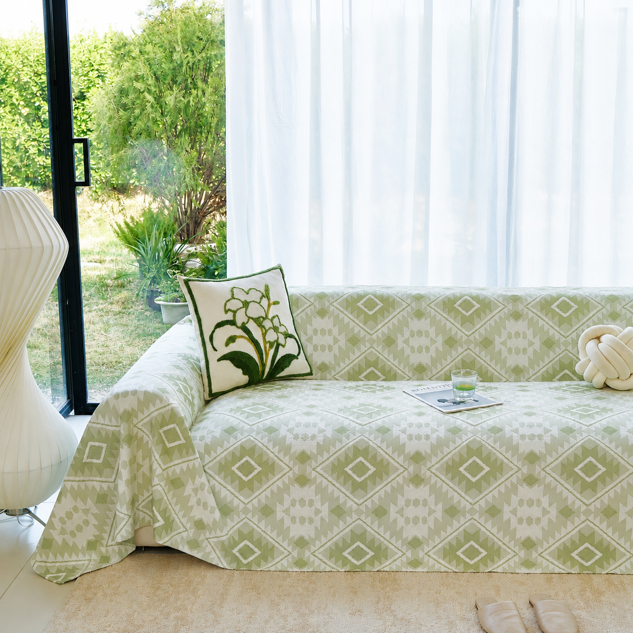 Anti-Slip Elegant Boho Geometric Sofa Couch Cover