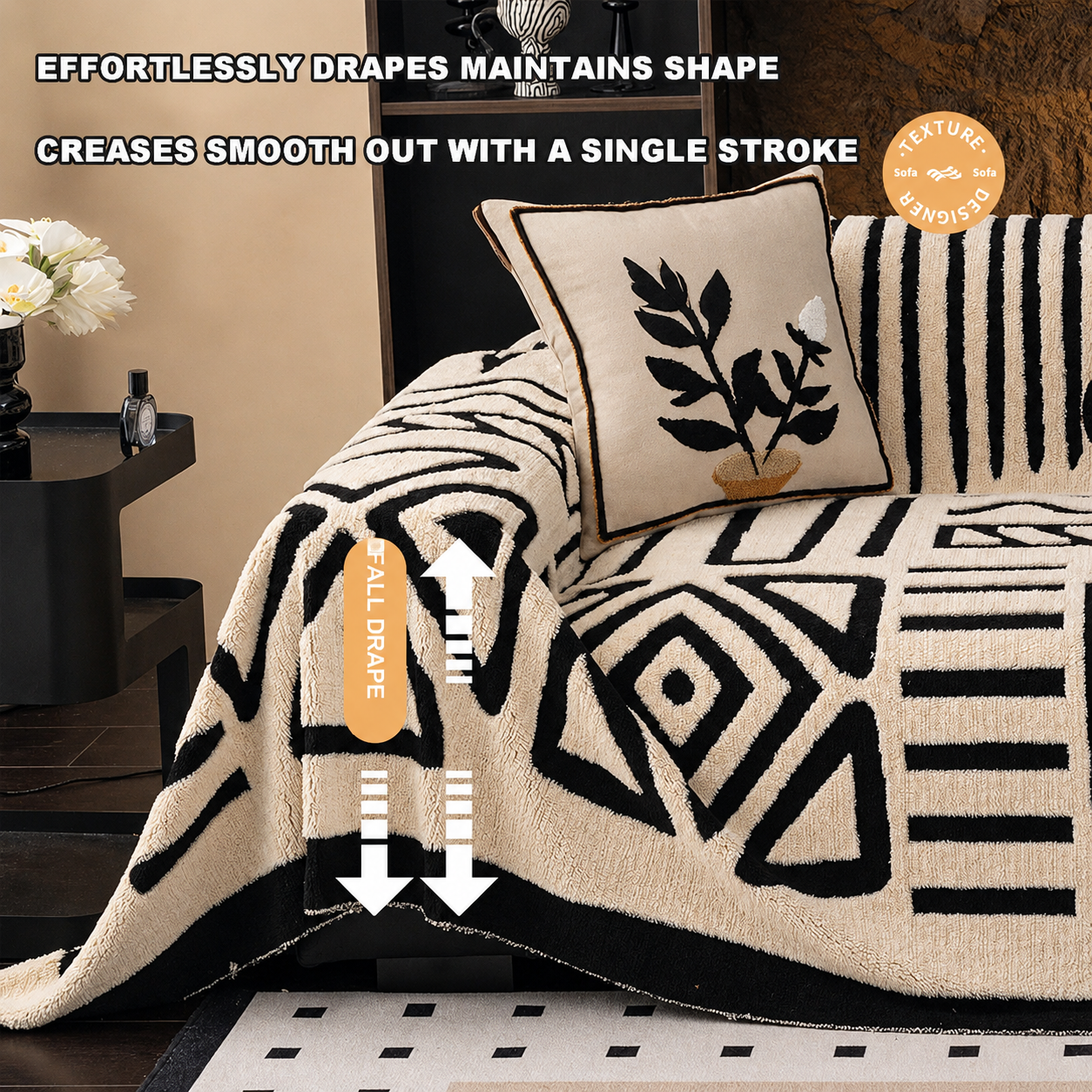 Funny Fuzzy Elegance Anti-Slip Sofa Couch Cover