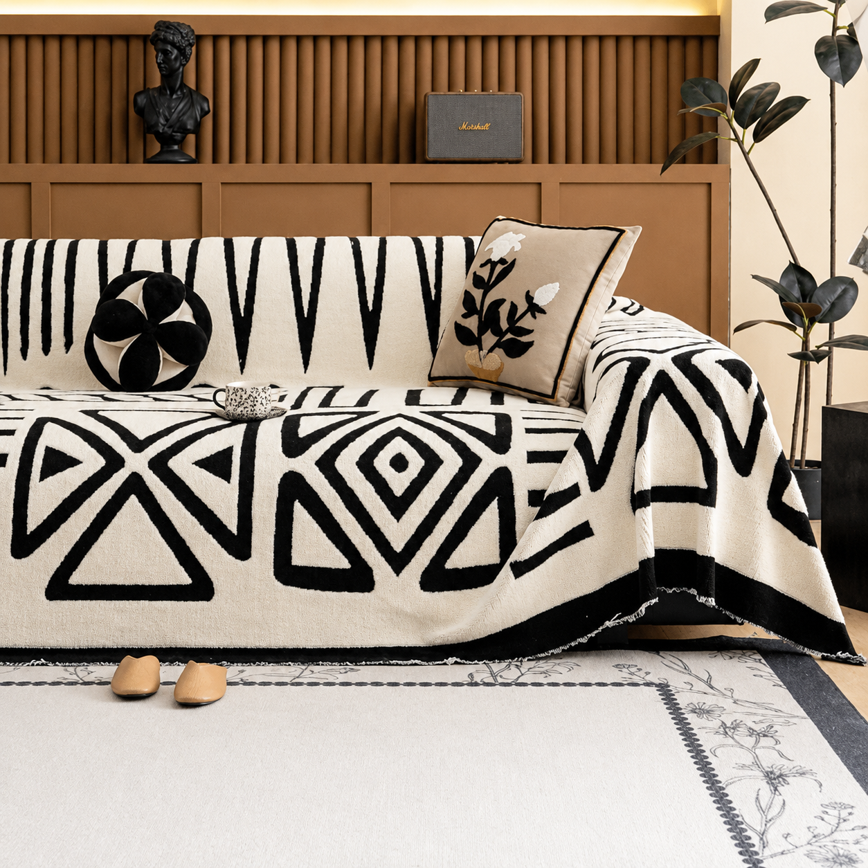 Funny Fuzzy Elegance Anti-Slip Sofa Couch Cover