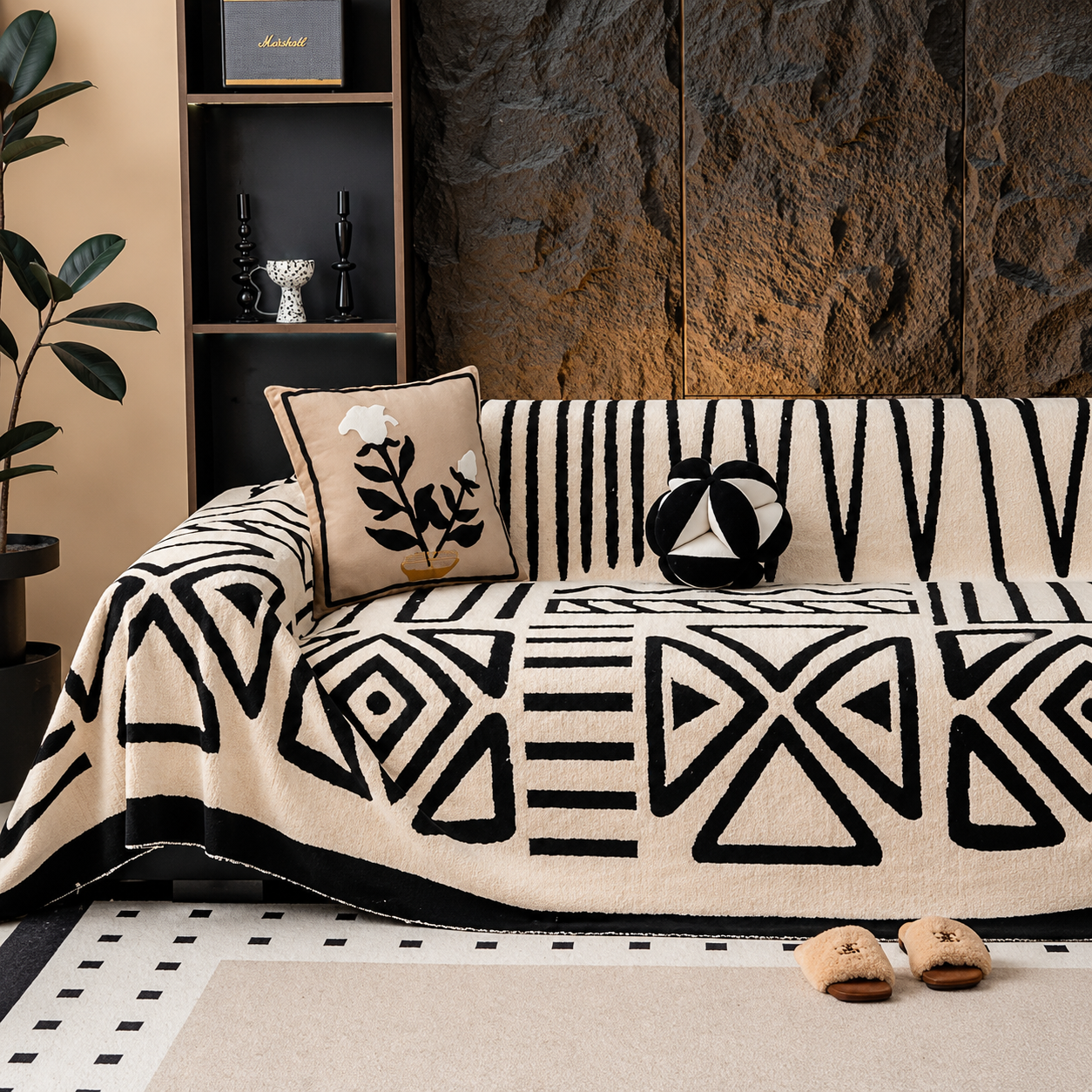Funny Fuzzy Elegance Anti-Slip Sofa Couch Cover