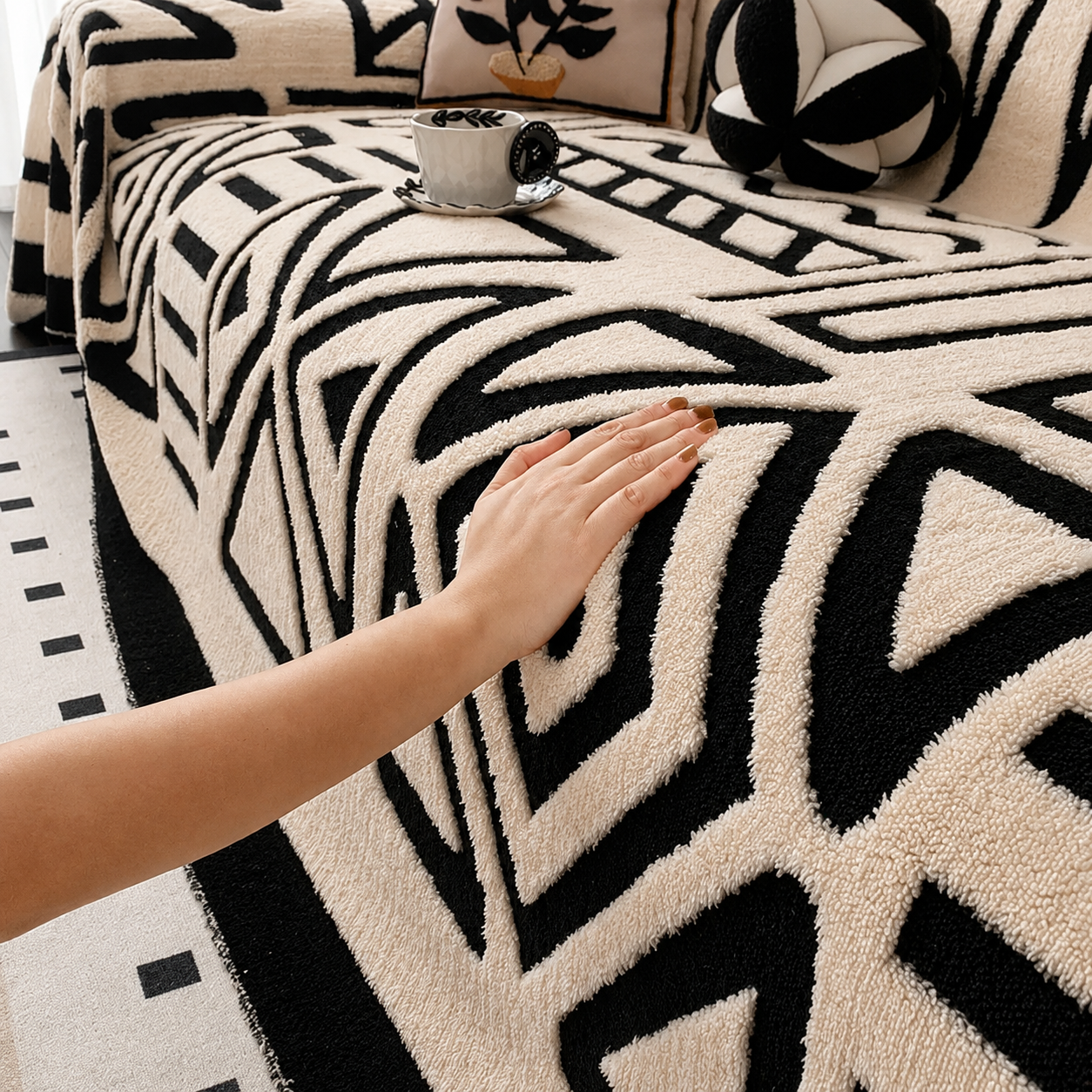 Funny Fuzzy Elegance Anti-Slip Sofa Couch Cover