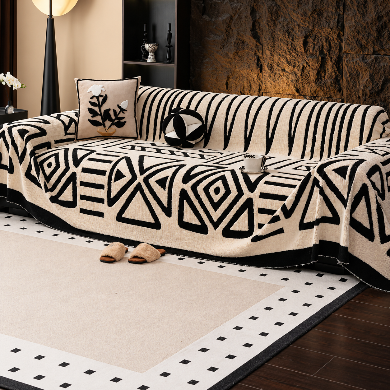 Funny Fuzzy Elegance Anti-Slip Sofa Couch Cover