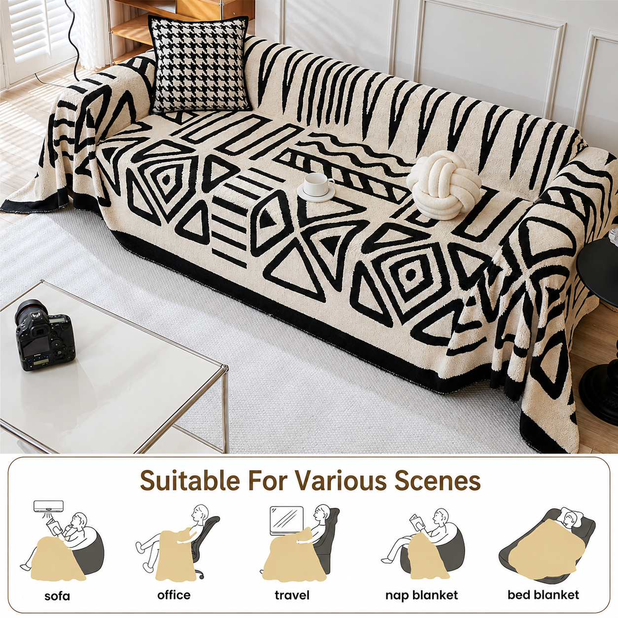 Funny Fuzzy Elegance Anti-Slip Sofa Couch Cover