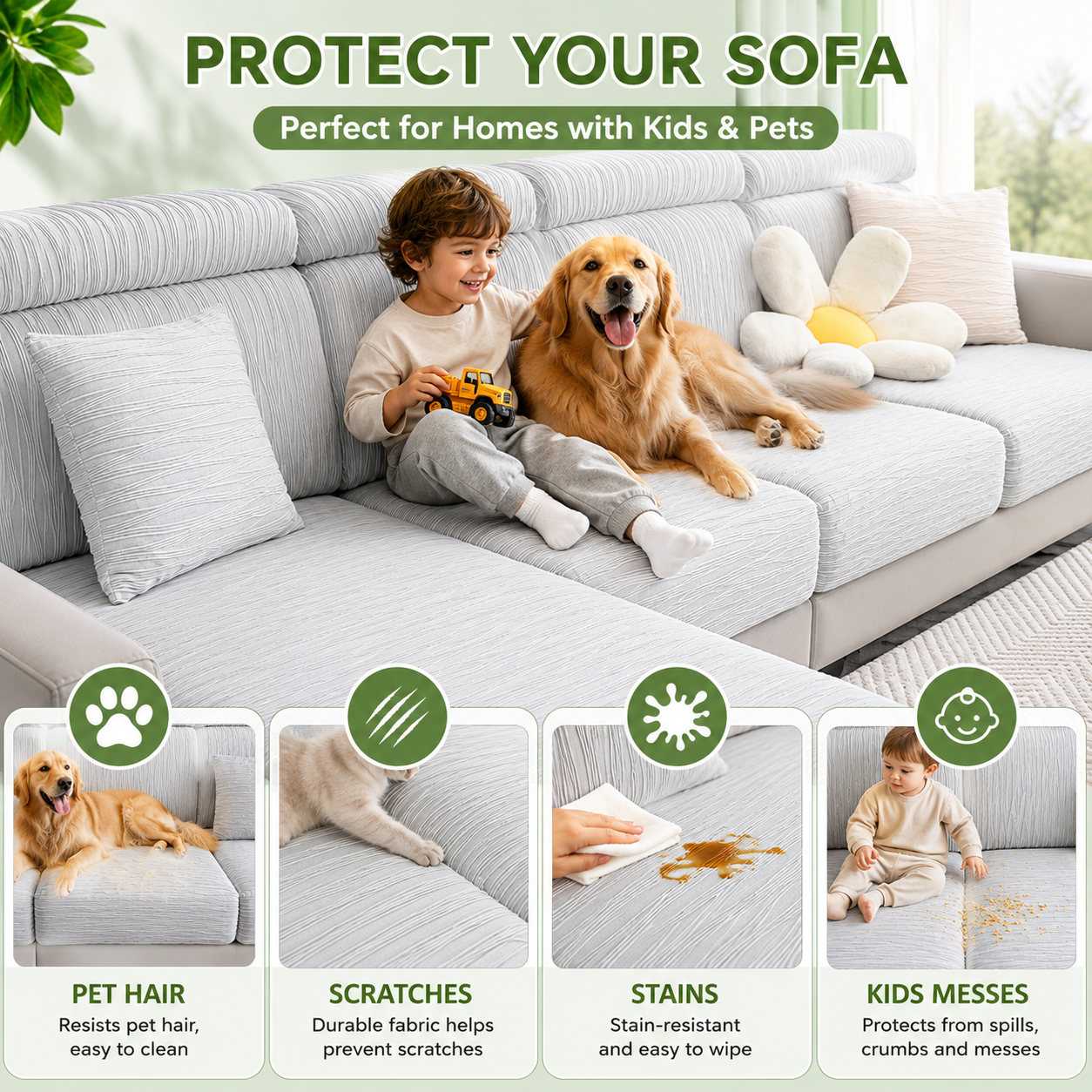 Anti Slip Jacquard L Shaped Sectional Cushion Sofa Couch Cover