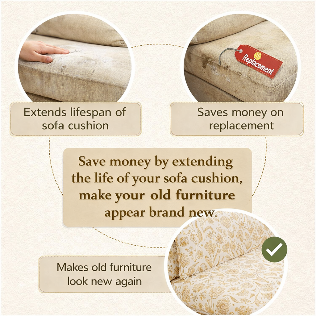 Flora Anti-Slip L Shaped Cushion Sofa Couch Cover