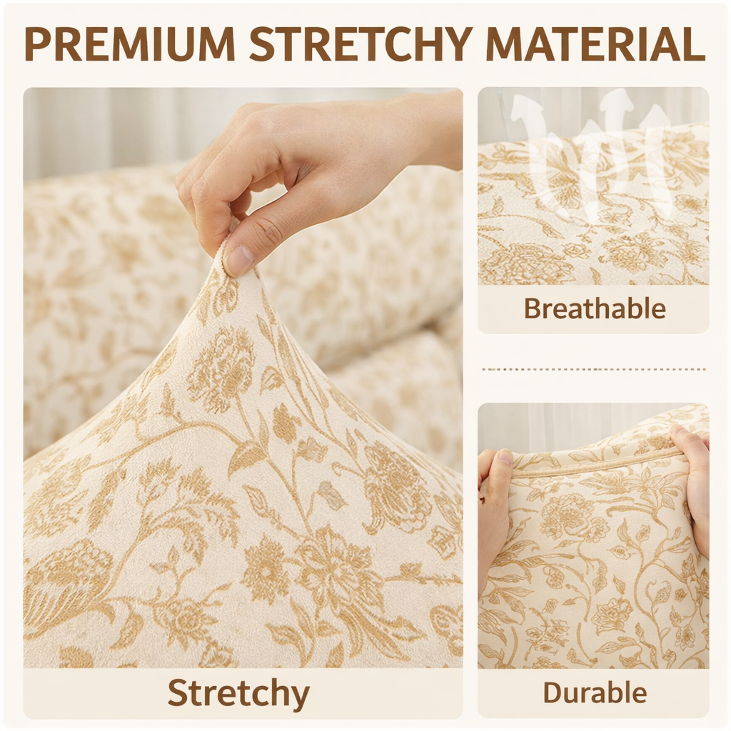 Flora Anti-Slip L Shaped Cushion Sofa Couch Cover