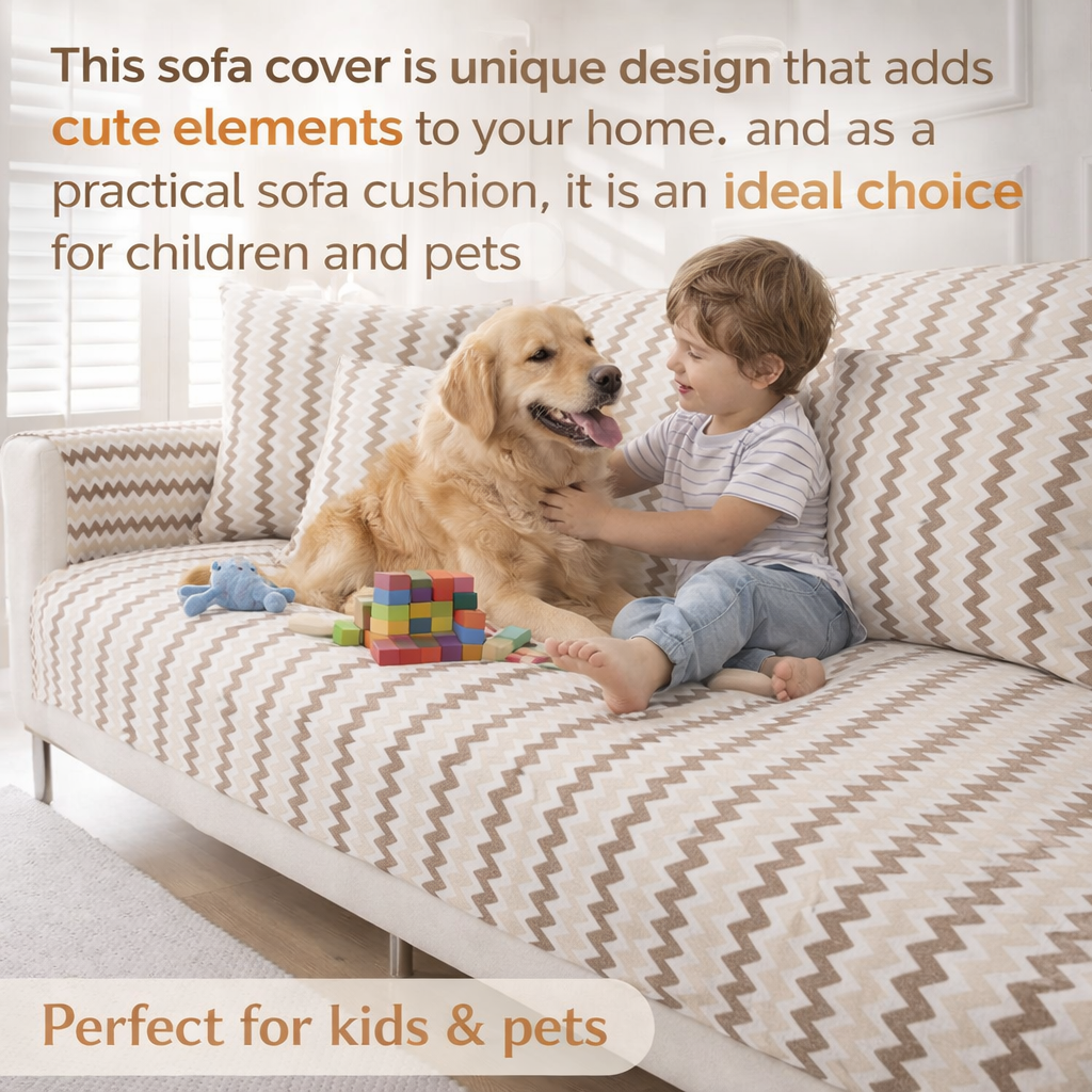 Non-Slip Geometric Chenille Sofa Couch Cover