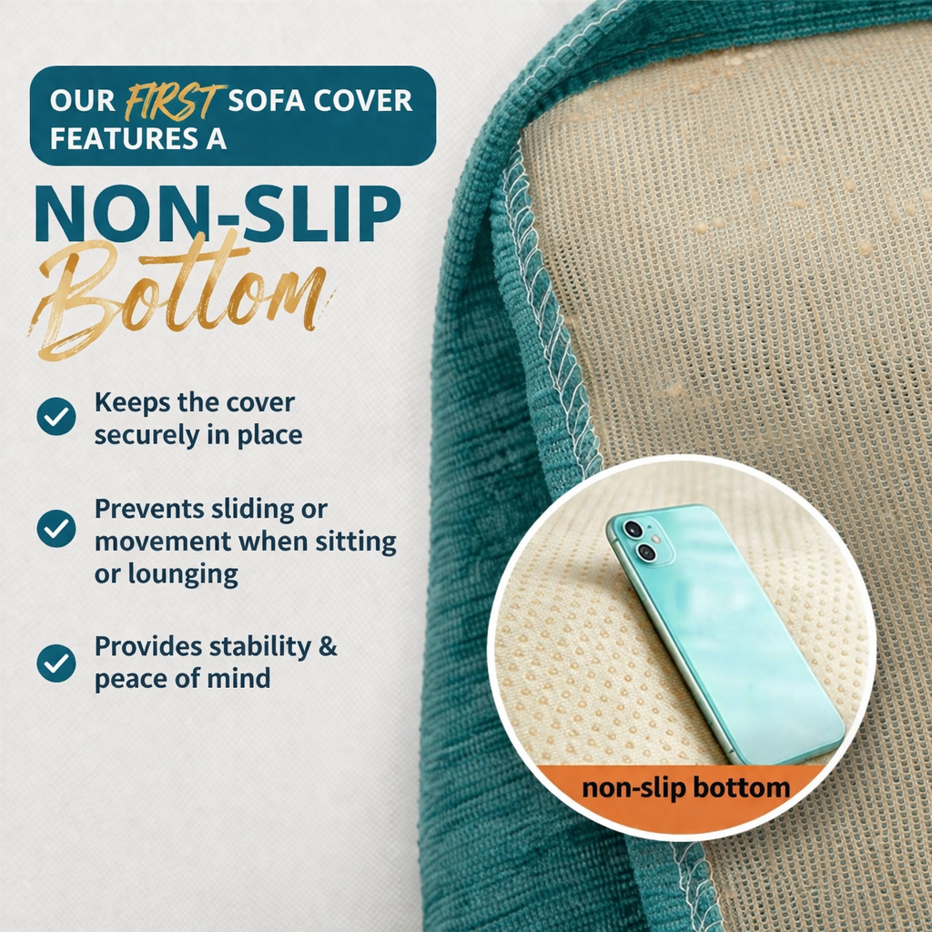 Non-Slip Wave Geometric Chenille Sofa Couch Cover