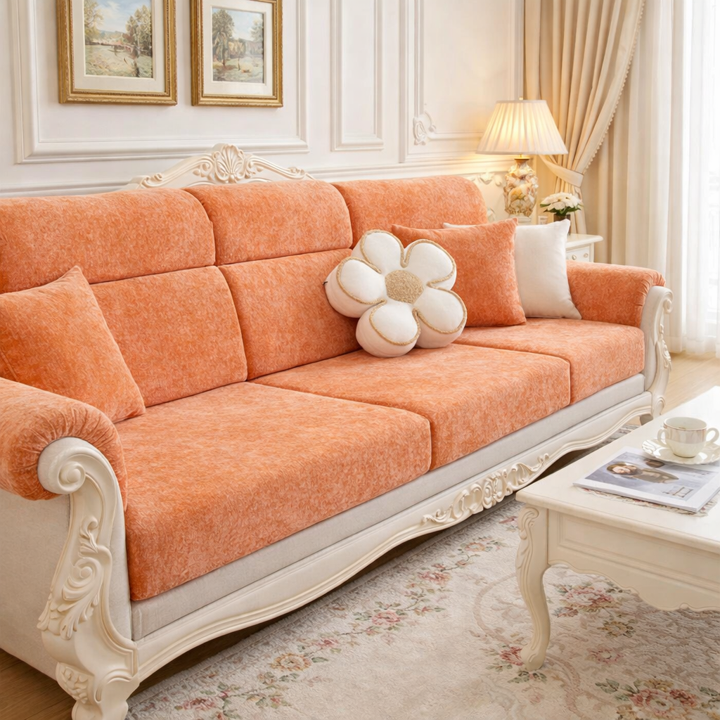 Chenille Anti-Slip L Shaped Cushion Sofa Couch Cover