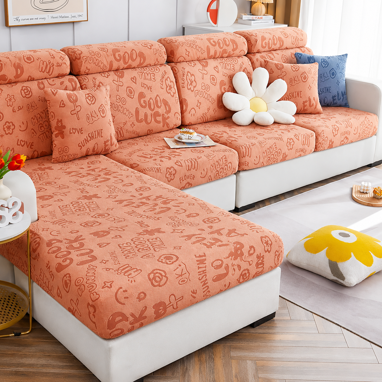 Anti Slip L Shaped Sectional Cushion Sofa Couch Cover