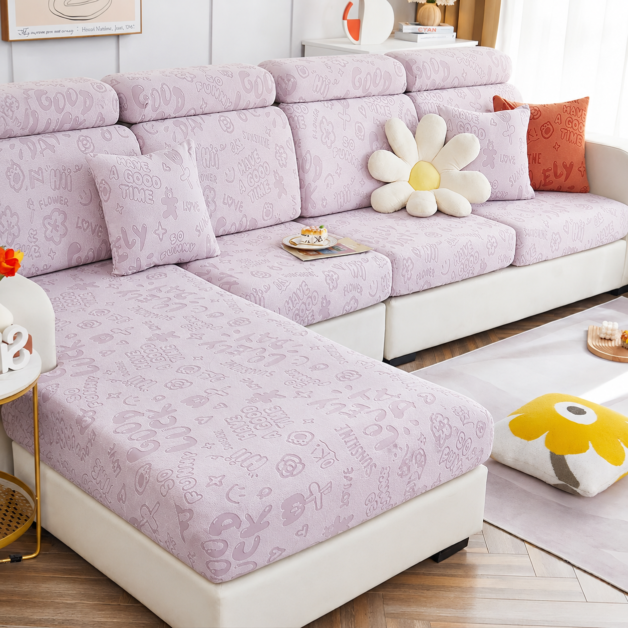 Anti Slip L Shaped Sectional Cushion Sofa Couch Cover