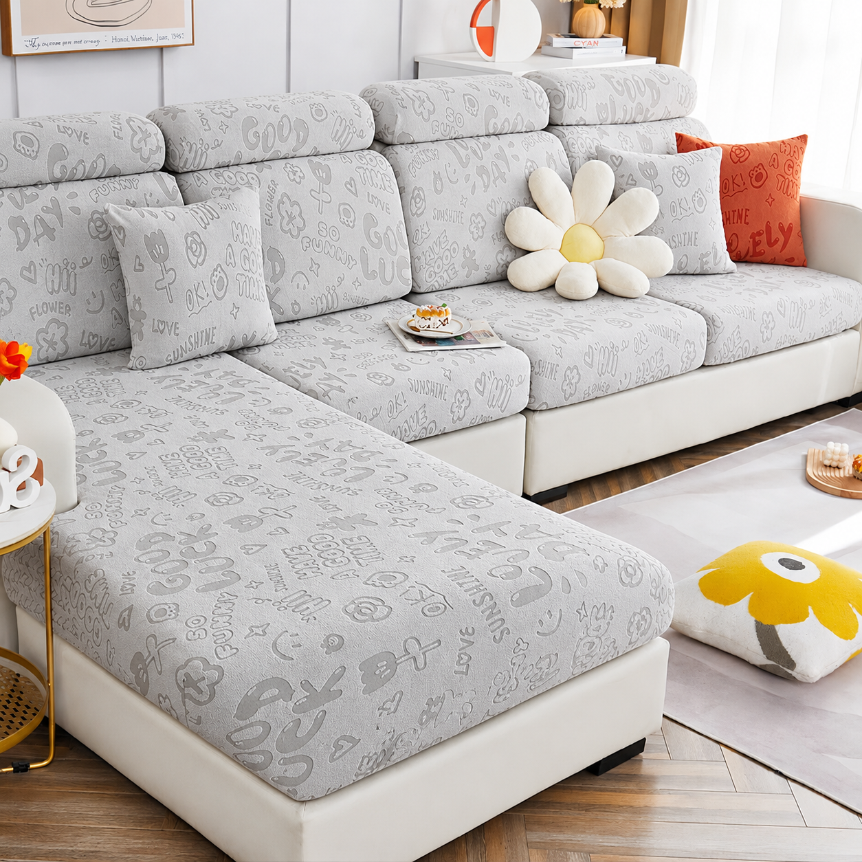 Anti Slip L Shaped Sectional Cushion Sofa Couch Cover