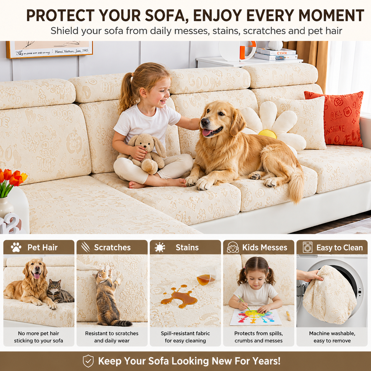 Anti Slip L Shaped Sectional Cushion Sofa Couch Cover