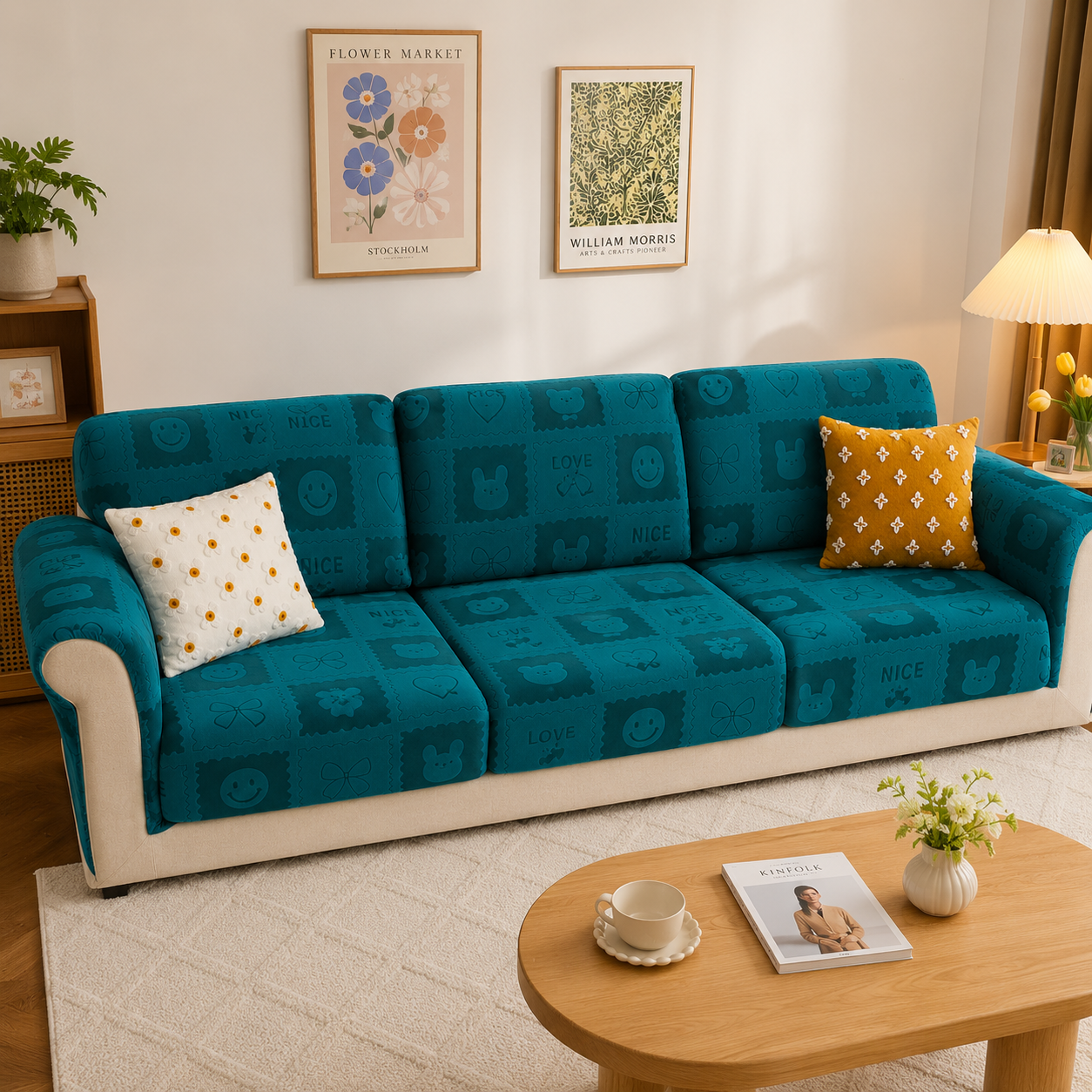 Anti Slip L Shaped Sectional Cushion Sofa Couch Cover