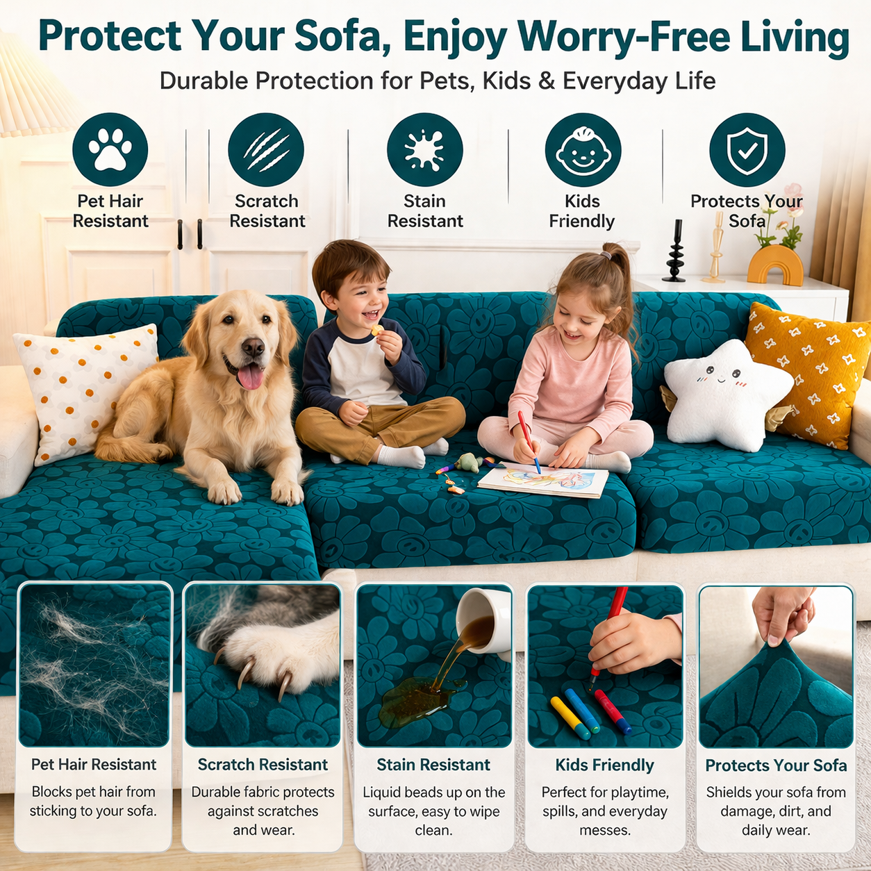 Anti Slip Sunflower L Shaped Sectional Cushion Sofa Couch Cover