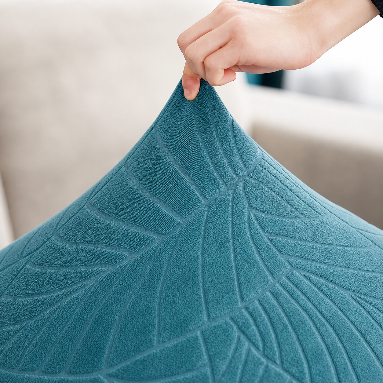 Anti Slip Jacquard Leaf L Shaped Sectional Cushion Sofa Couch Cover
