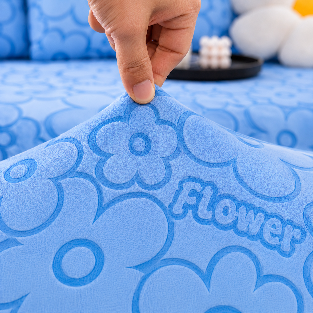 Anti Slip Floral L Shaped Sectional Cushion Sofa Couch Cover