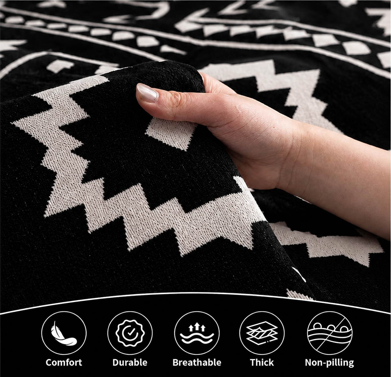 Non-Slip Chenille Boho Geometric Tassels Sofa Couch Cover