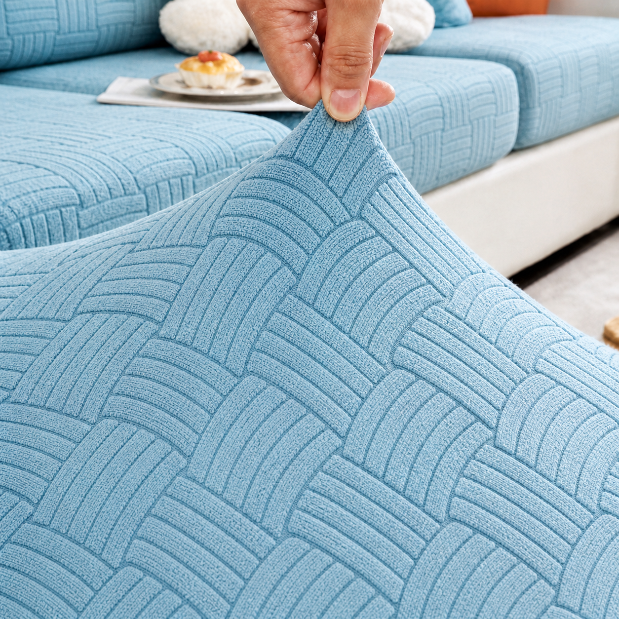 Anti-Slip L Shaped Geometric Cushion Sofa Couch Cover