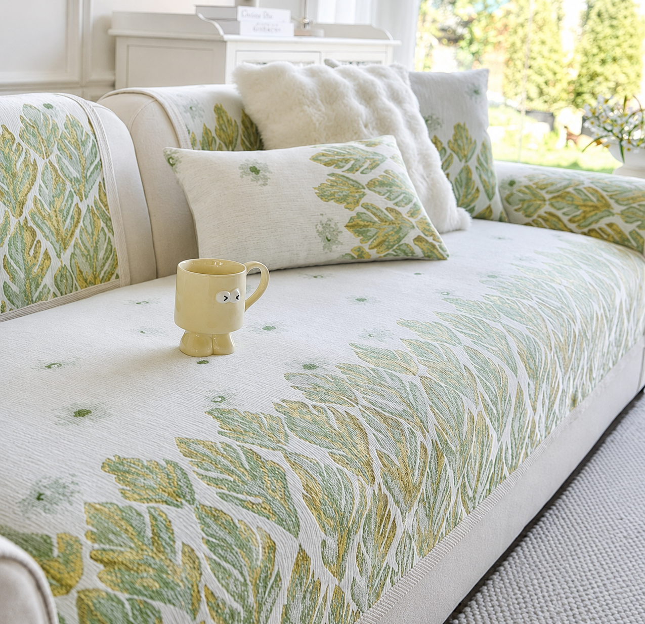 Non Slip Premium Chenille Jacquard Couch Cover