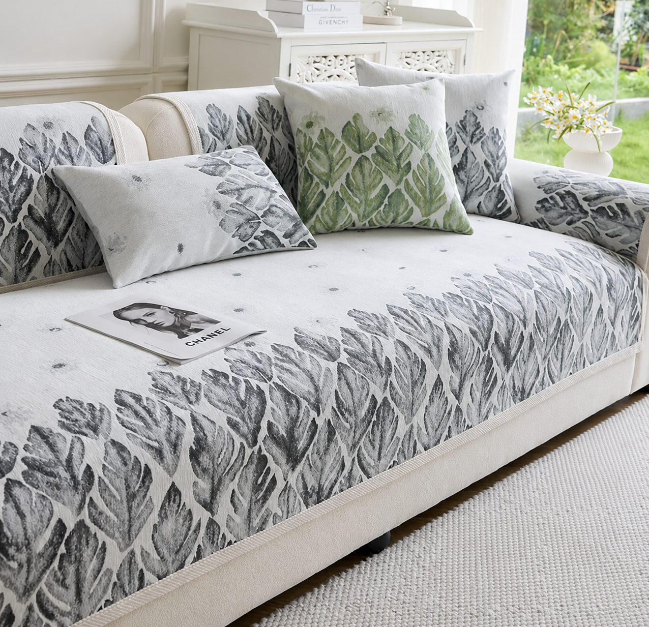 Non Slip Premium Chenille Jacquard Couch Cover