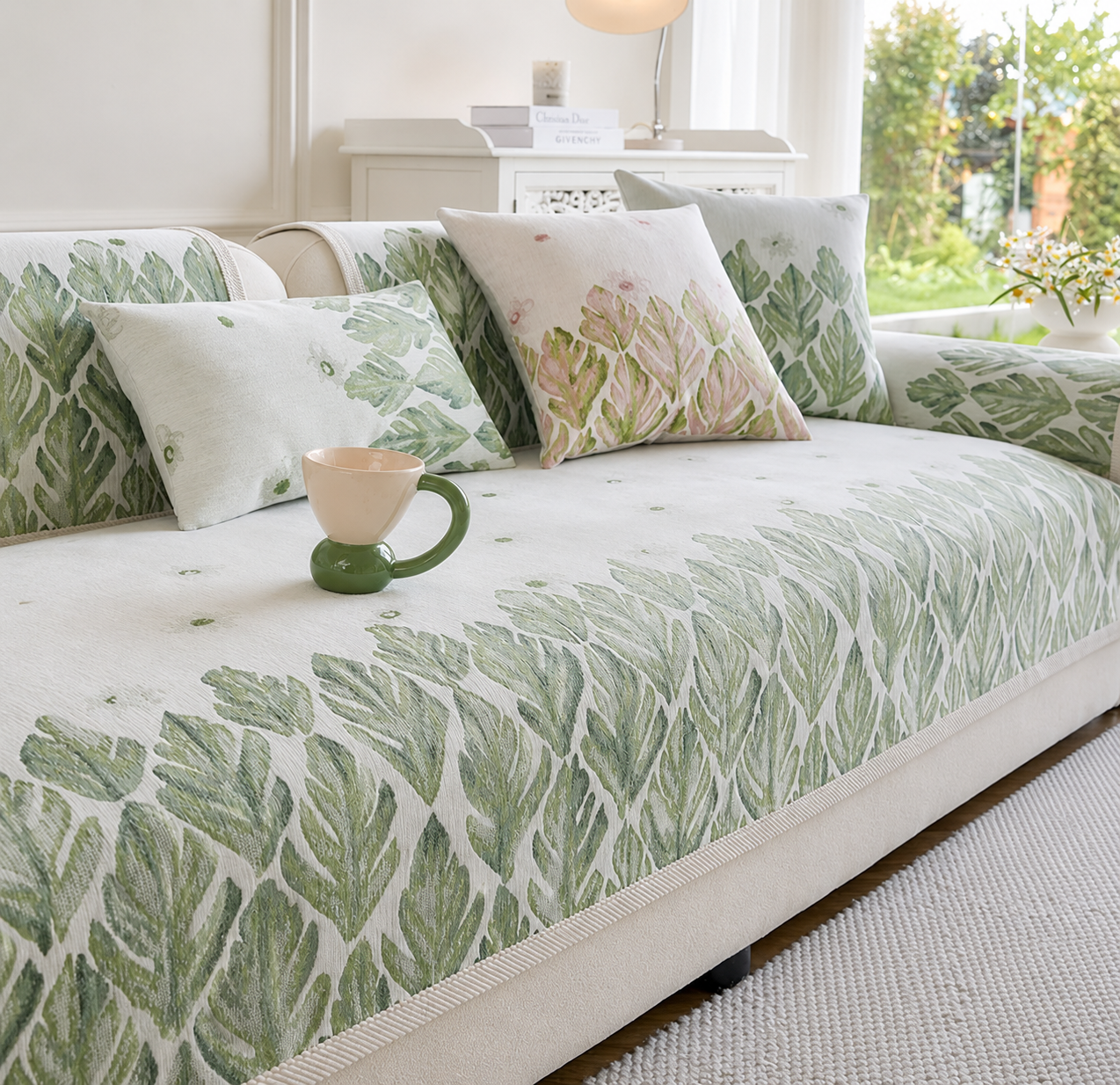 Non Slip Premium Chenille Jacquard Couch Cover