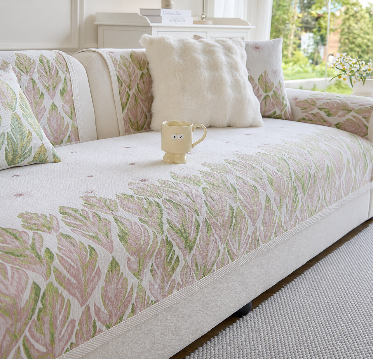 Non Slip Premium Chenille Jacquard Couch Cover