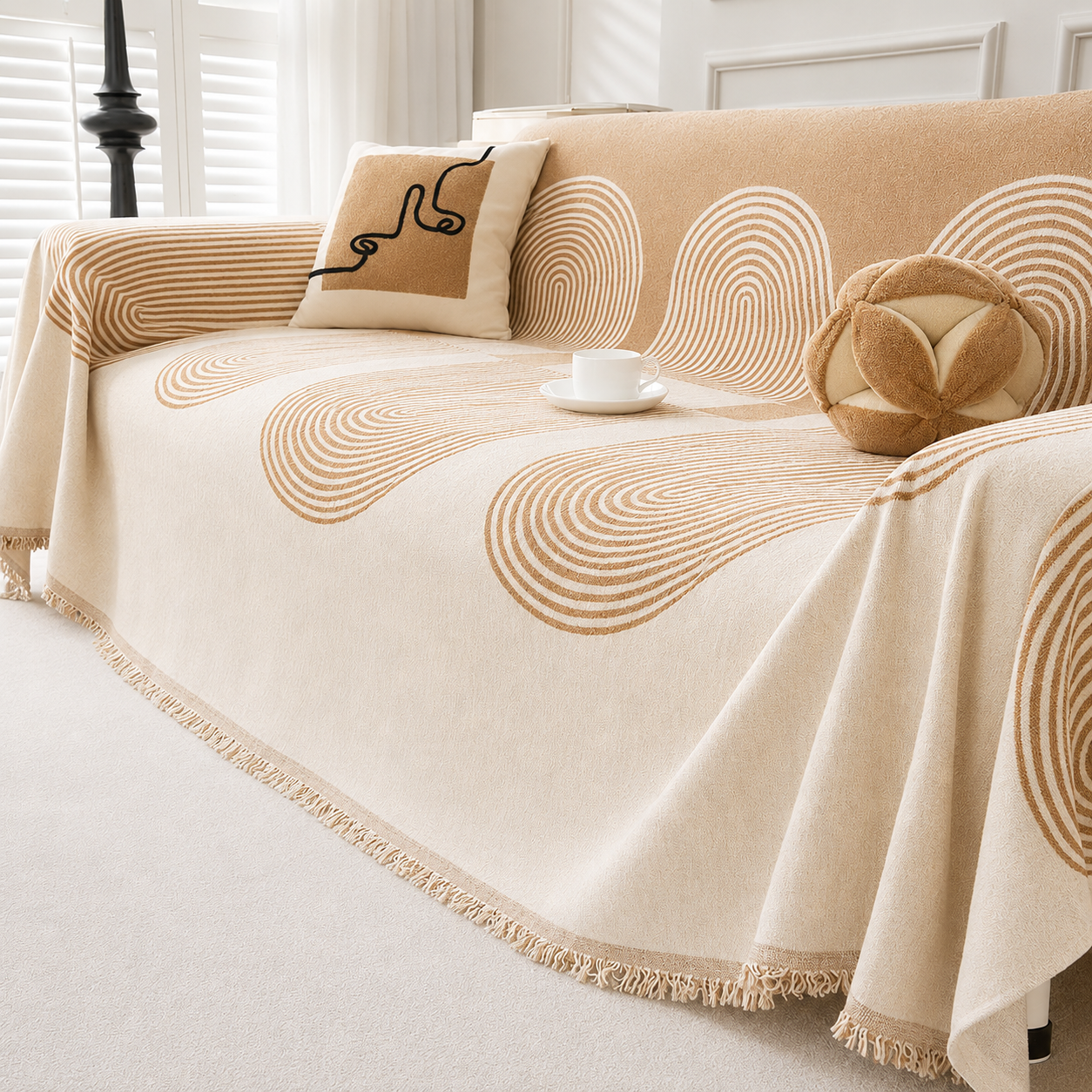 Elegant Chenille Geometry Sofa Couch Cover