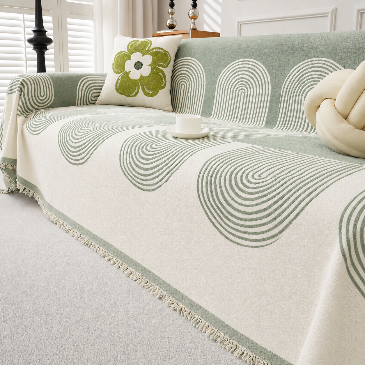 Elegant Chenille Geometry Sofa Couch Cover