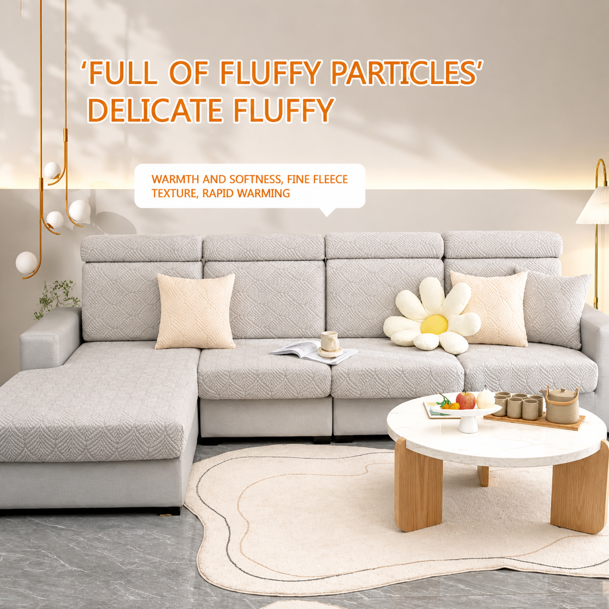 Non-Slip L Shaped Slipcover Jacquard Cushion Sofa Couch Cover