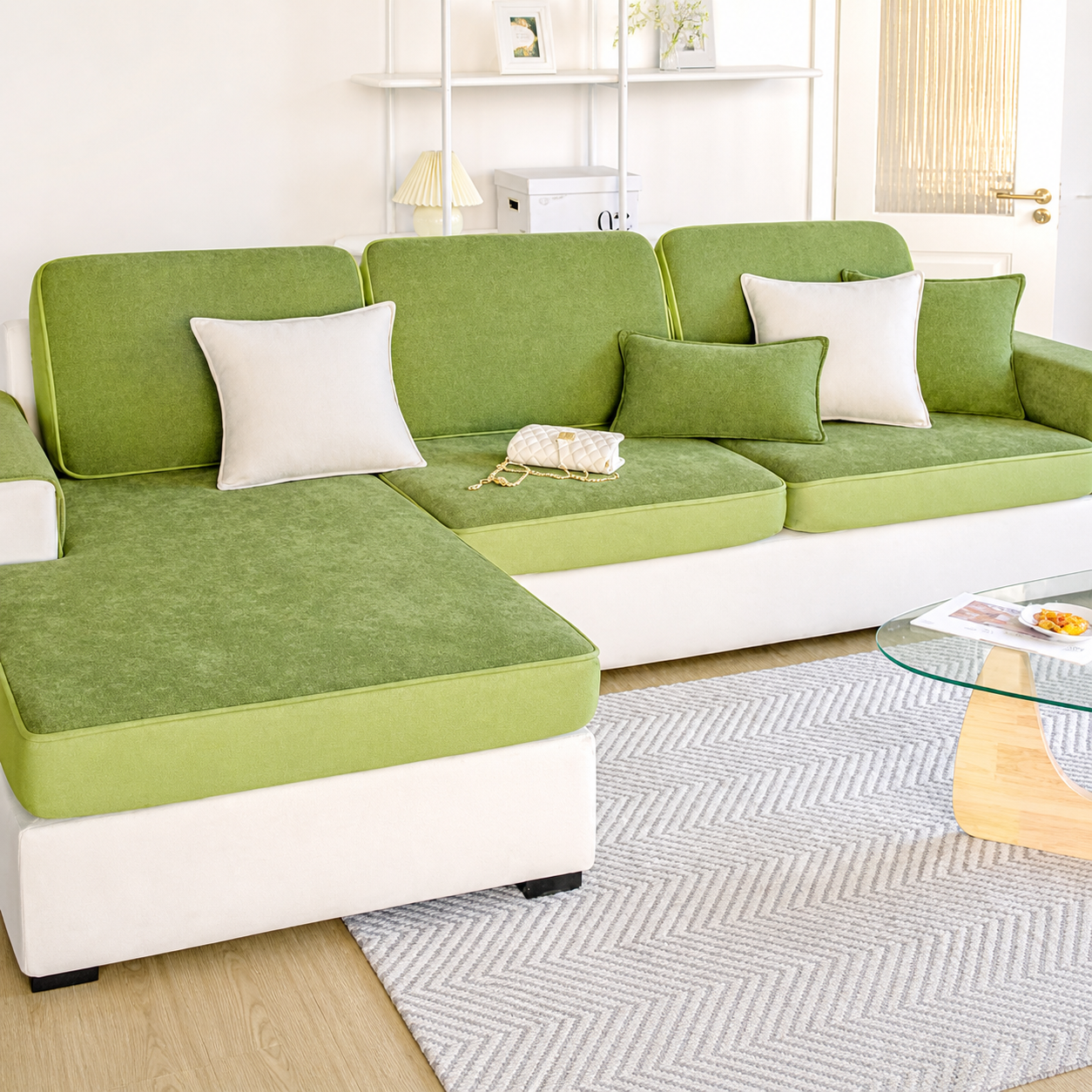 Anti Slip L Shaped Sectional Cushion Sofa Couch Cover