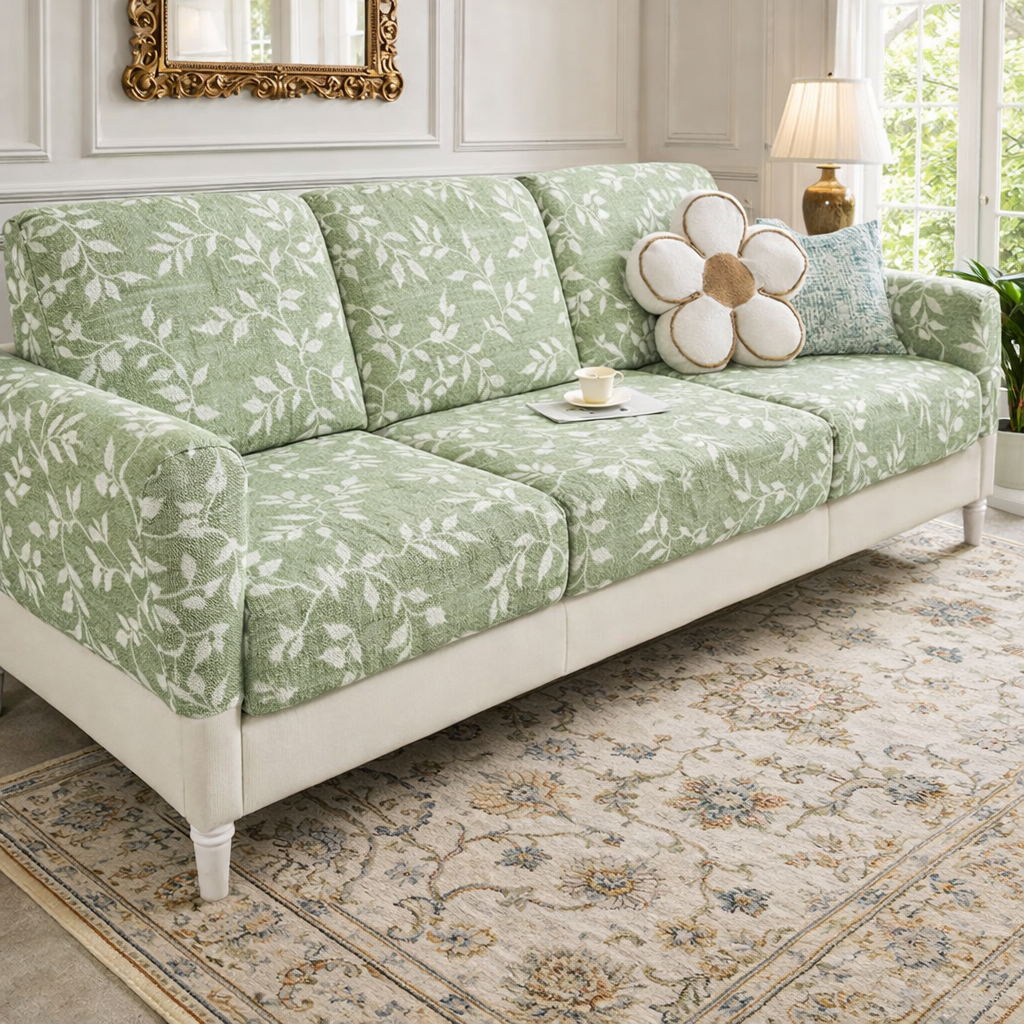 Anti-Slip Leaf Cushion Sectional L Shaped Sofa Couch Cover