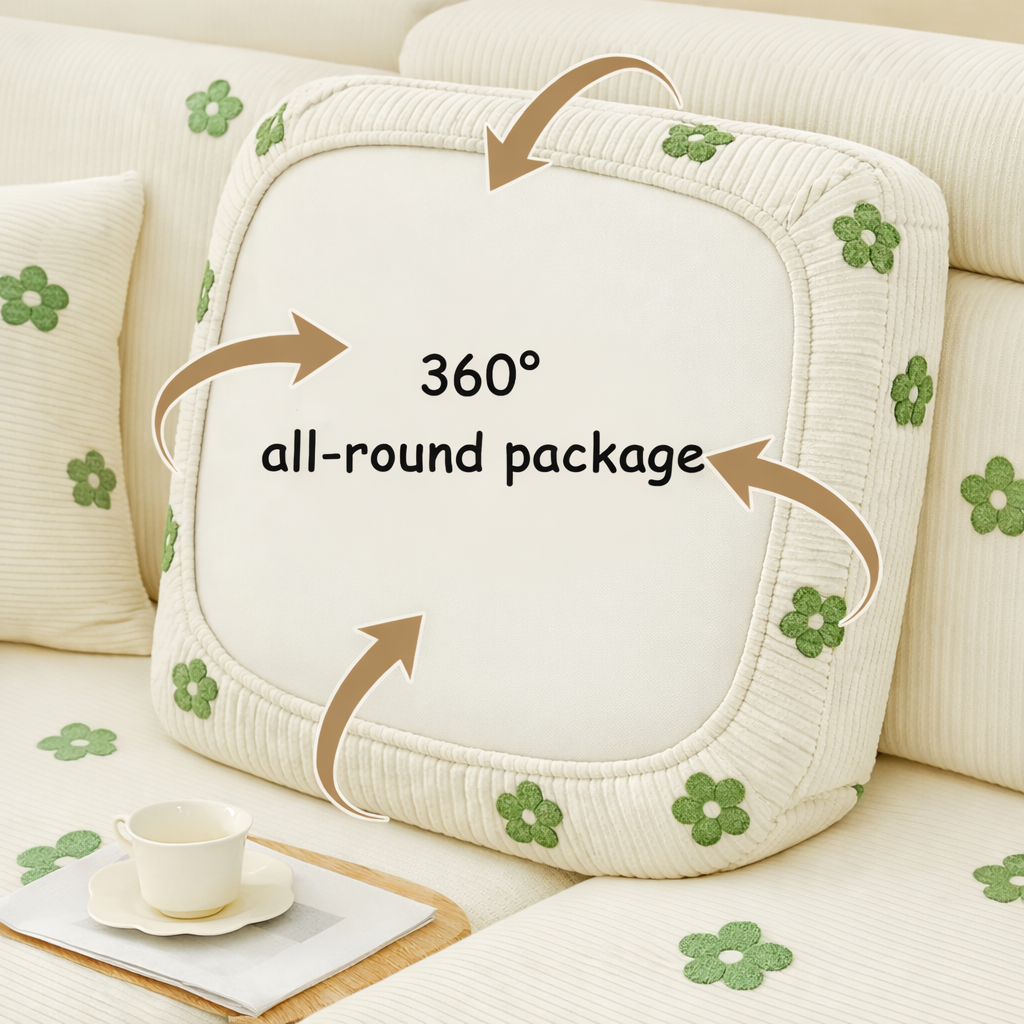 Anti-Slip Ditsy floral Cushion Sectional L Shaped Sofa Couch Cover