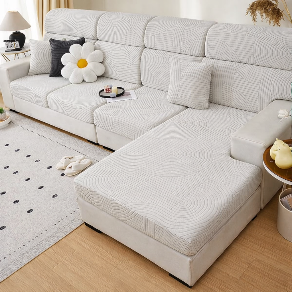 Velvet Anti-Slip L Shaped Sectional Cushion Sofa Couch Cover