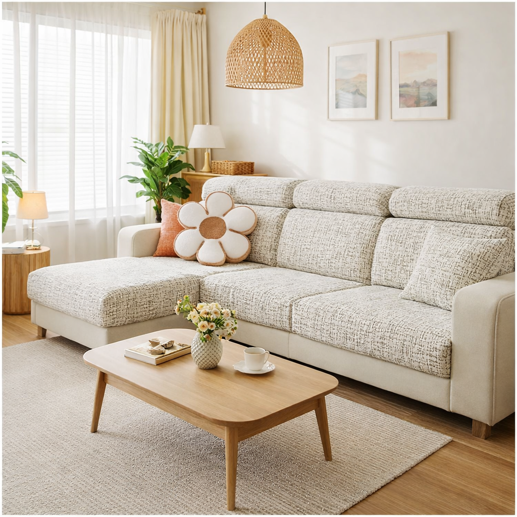 Anti-Slip Boho Cushion Sectional L Shaped Sofa Couch Cover