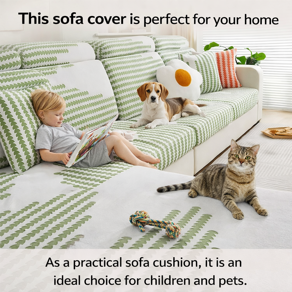 Anti-Slip L Shaped Geometric Cushion Sofa Couch Cover