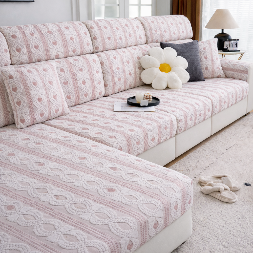 Anti-Slip Jacquard L Shaped Cushion Sofa Couch Cover