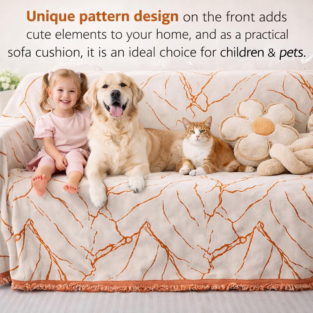 Anti-Slip Luxury Chenille Elegance Tassels Sofa Couch Cover