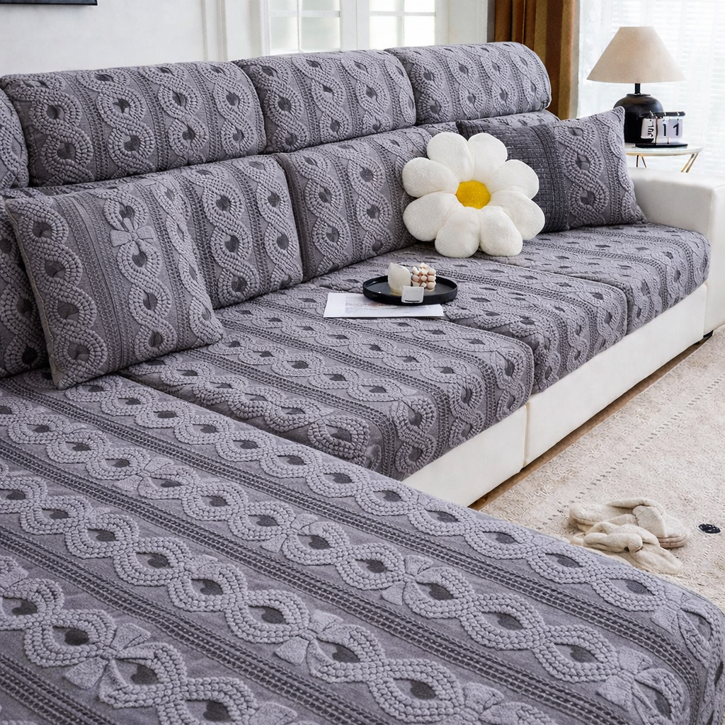 Anti-Slip Jacquard L Shaped Cushion Sofa Couch Cover