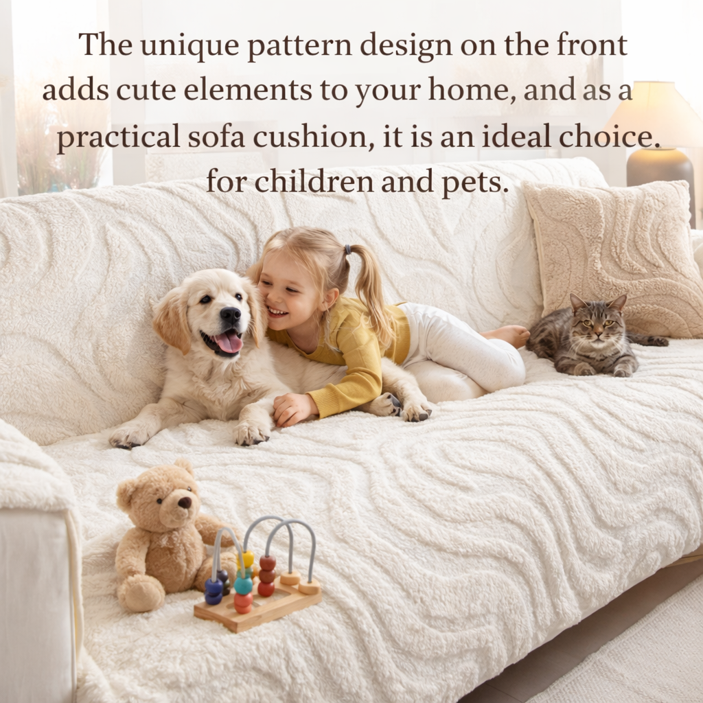 Non Slip Fuzzy Geometric Mat Couch Sofa Cover