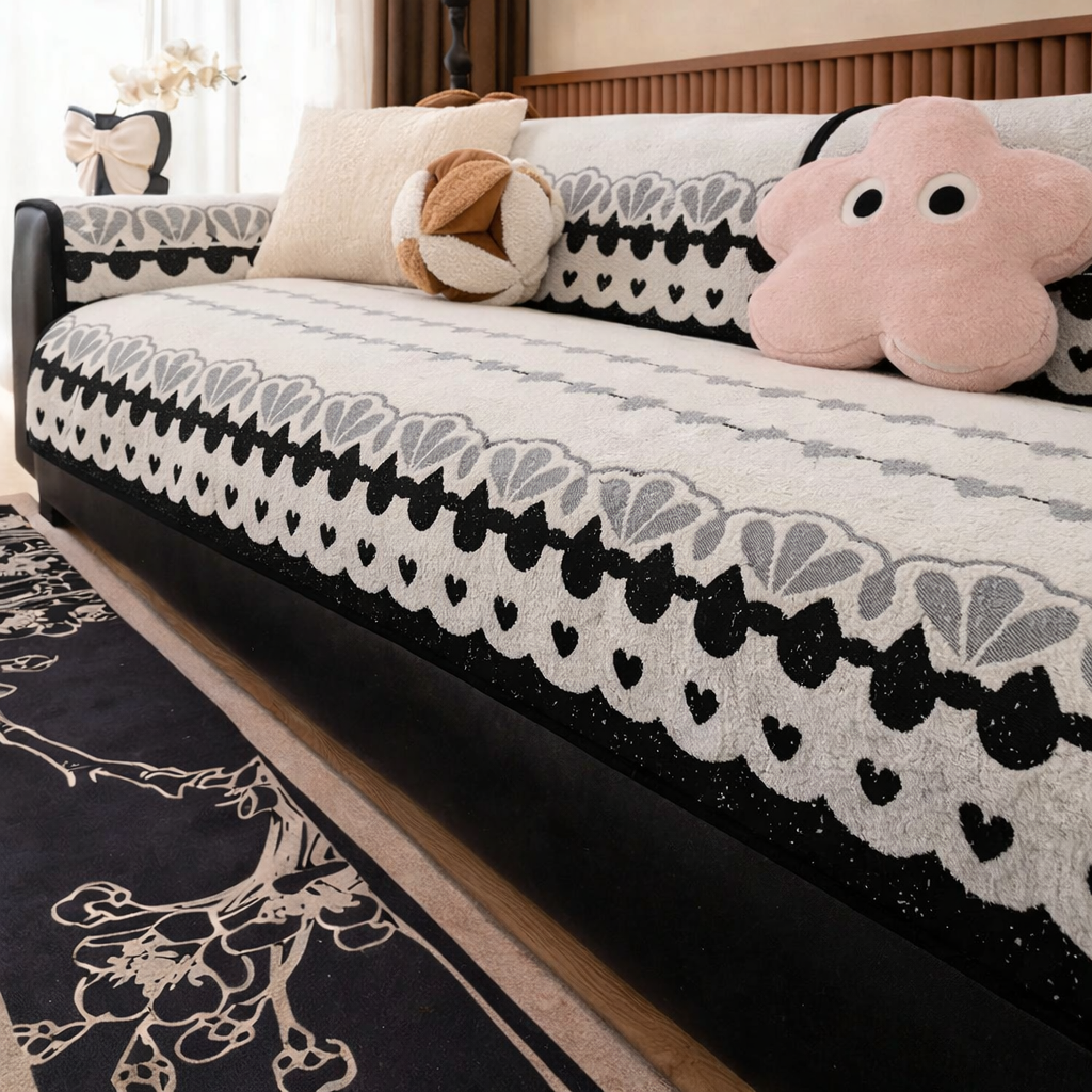 Non Slip Plush Fuzzy Mat Couch Sofa Cover