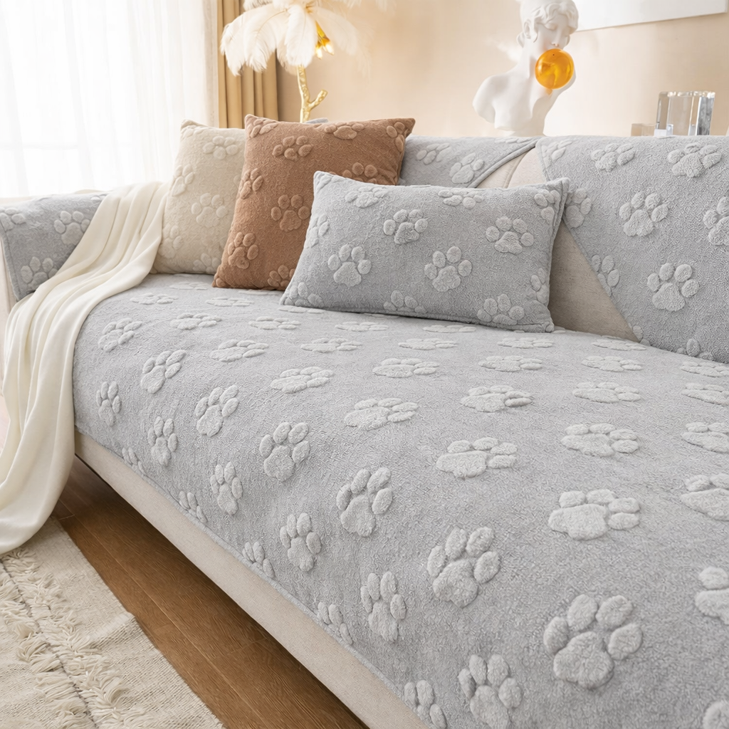Non Slip Fuzzy Cat Paw Mat Couch Sofa Cover