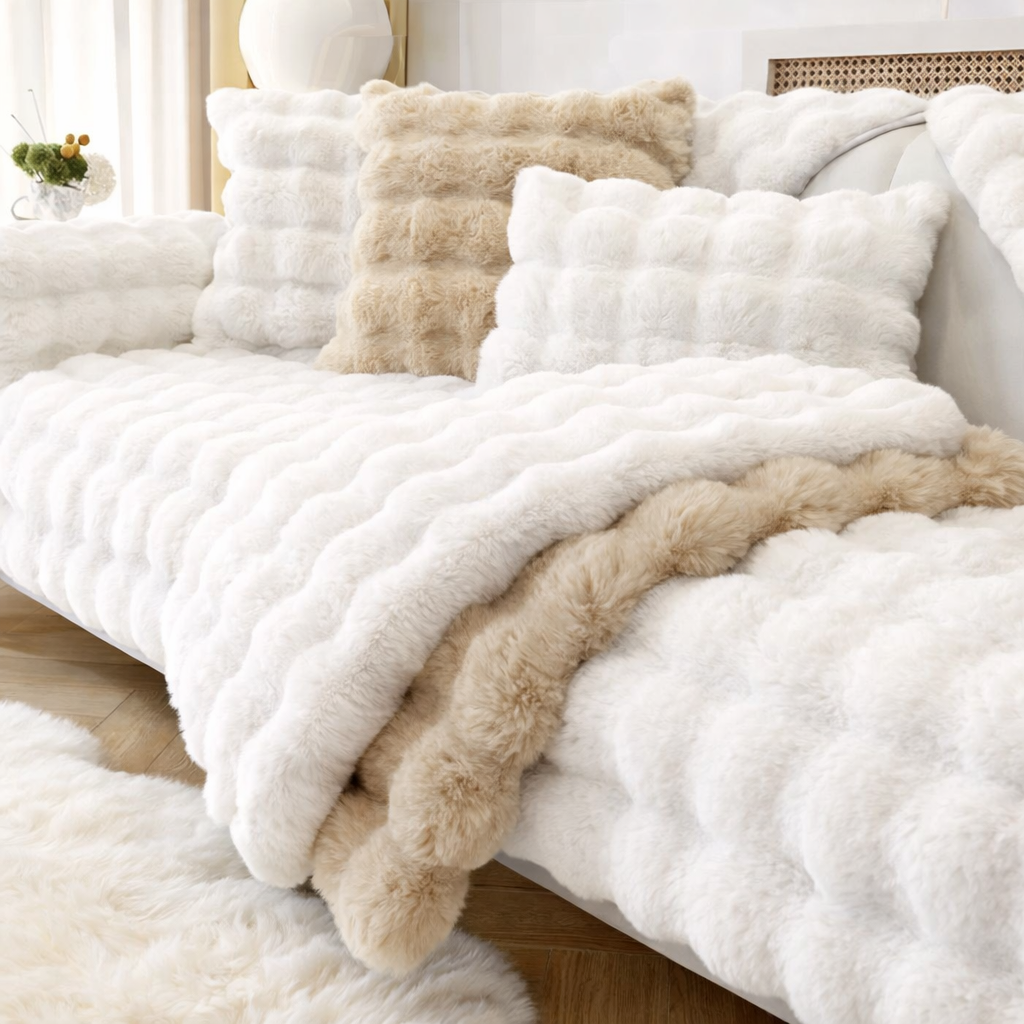 Non Slip Plush Fuzzy Furry Mat Couch Sofa Cover