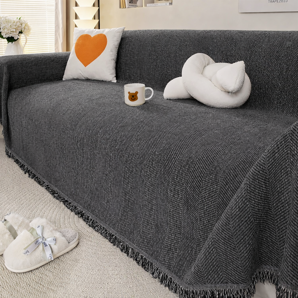 Chenille Tassels Modern Sofa Couch Cover