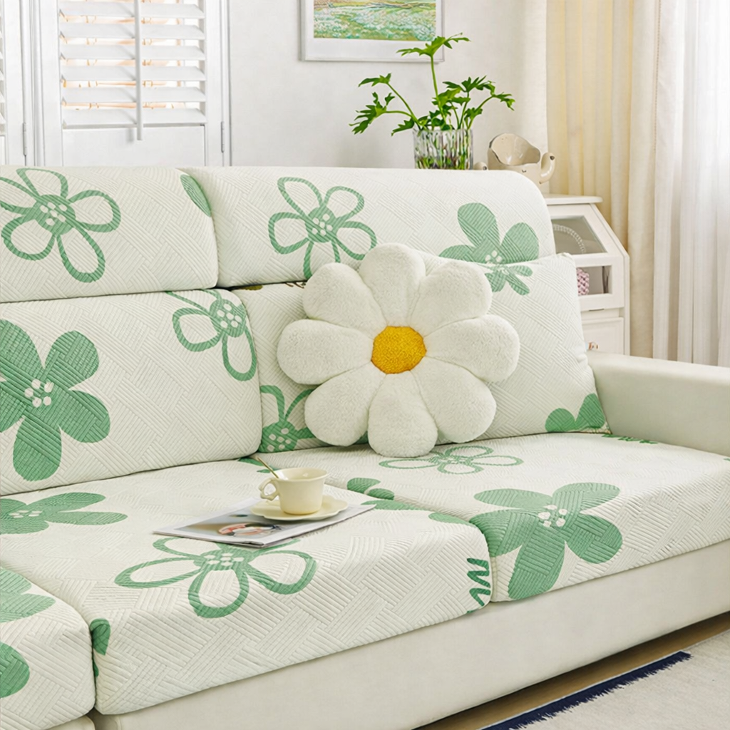 Anti-Slip Floral Cushion Sectional L Shaped Sofa Couch Cover