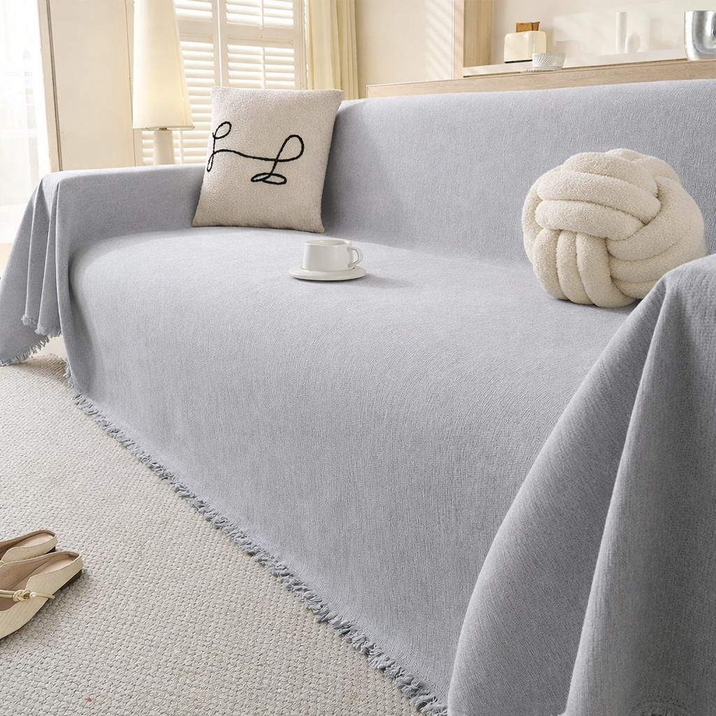 Chenille Tassels Sofa Couch Cover