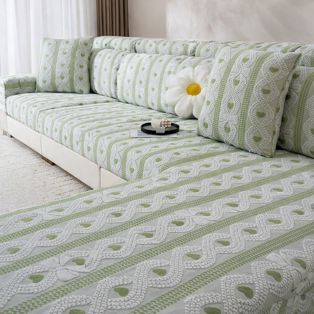 Anti-Slip Jacquard L Shaped Cushion Sofa Couch Cover