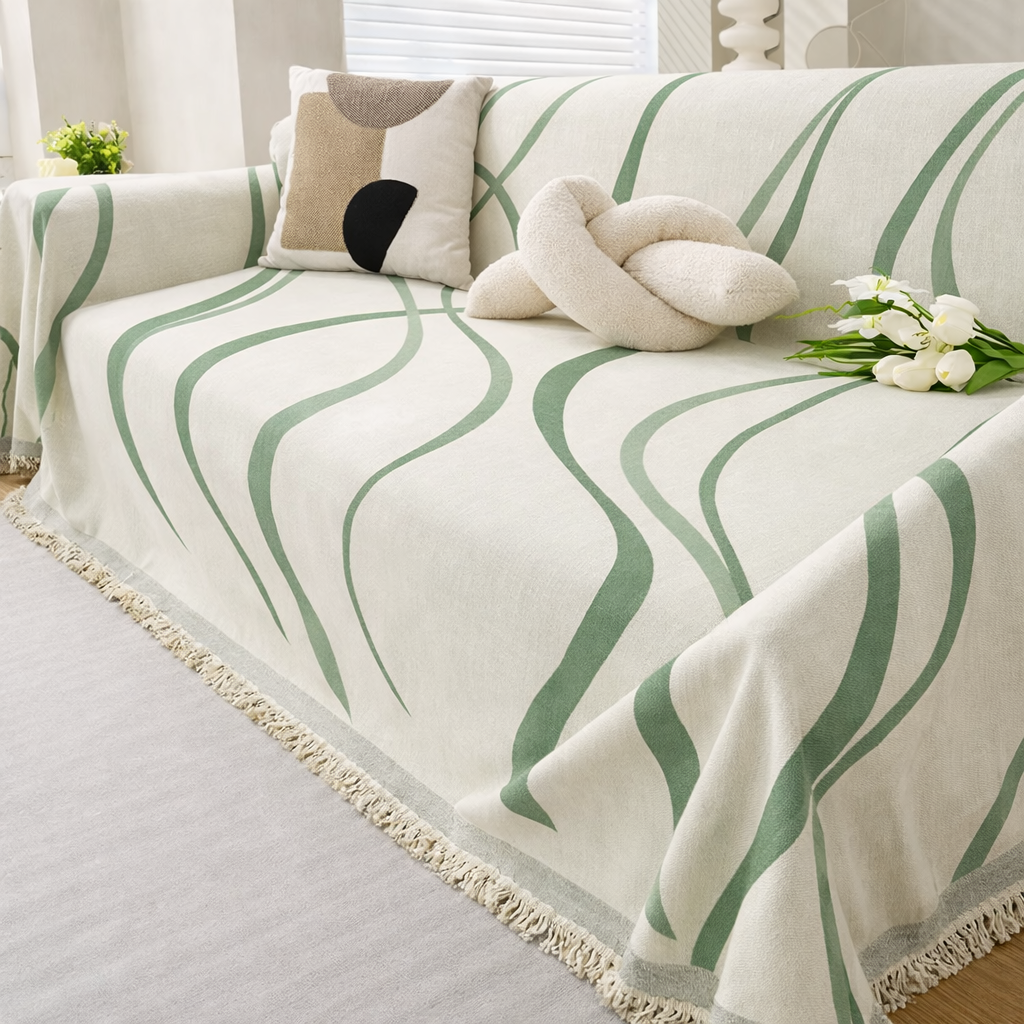 Luxury Elegant Chenille Tassels Sofa Couch Cover