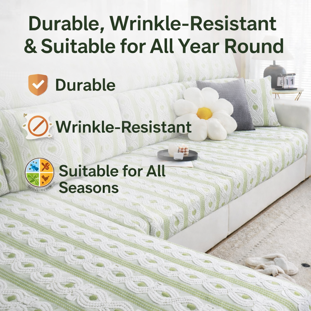 Anti-Slip Jacquard L Shaped Cushion Sofa Couch Cover