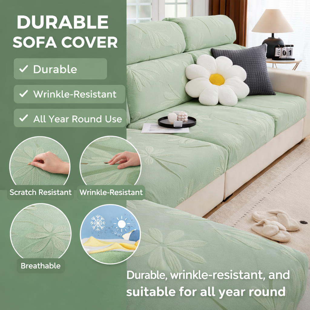 Anti-Slip Floral L Shaped Cushion Sofa Couch Cover